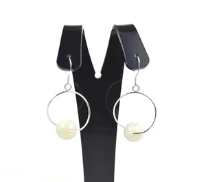 Orecchini pendenti in Argento 925 e Pietra di Luna. Made in Italy - Foto 1 di 3