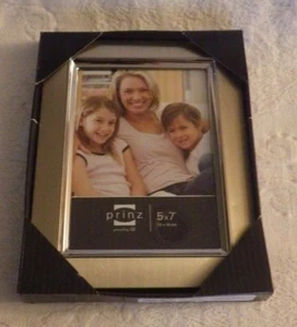 Prinz Fulton Picture Frame Champagne Metal Holds 5x7 Photo New - Picture 1 of 3