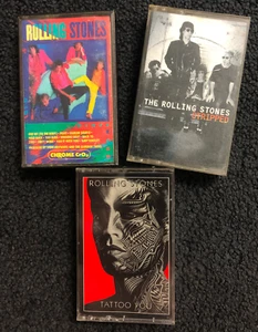 Rolling Stones Cassette Tape Lot Stripped, Tattoo You, Dirty Work - Picture 1 of 12