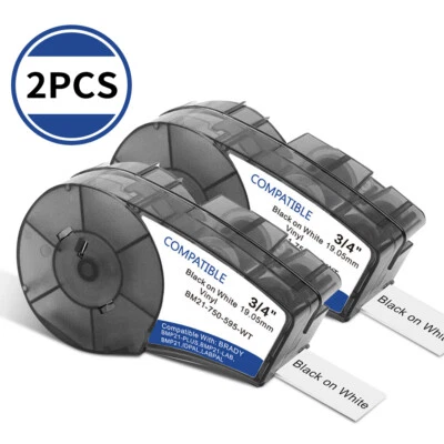 LW 2PK Label Cartridge Compatible For BMP21-PLUS M21-750-595-WT 3/4" x21'