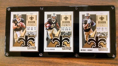 NEW ORLEANS SAINTS 3 CARD PLAQUE DREW BREES ALVIN KAMARA MICHAEL THOMAS Cover