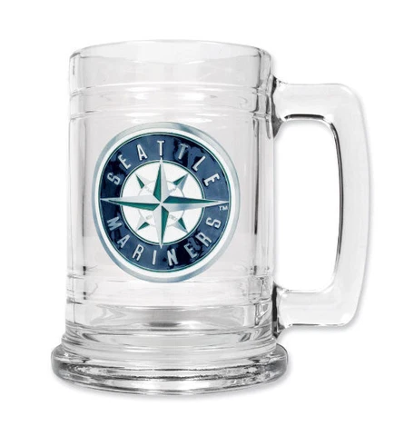MLB Seattle Mariners 15oz Glass Tankard Mug Cover
