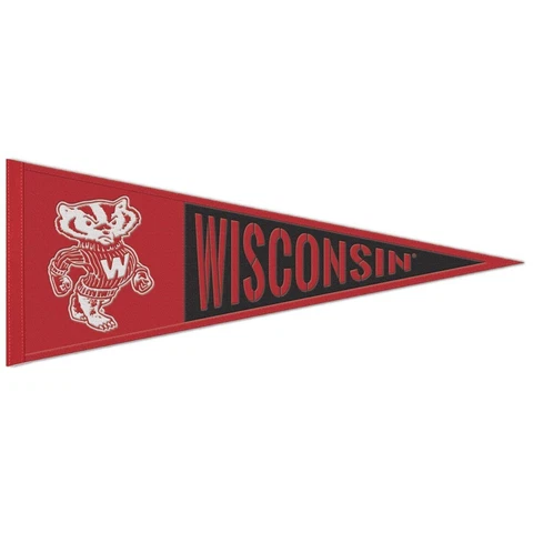 Wisconsin Badgers Throwback Logo Wool Pennant - 12"x32" Cover