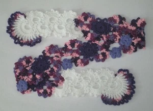 Handarbeit gehäkelt Königin ANNE Schmetterling weich Spitze Schal Multi lila weiß violett - Bild 1 von 7