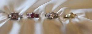 lote de 4 anillos KARIS STS surtidos talla 6, 7,5 rosa amarillo rojo - Imagen 1 de 9