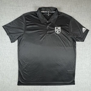 Los Angeles Kings Shirt Mens XL Black NHL Hockey Climalite Polo Adidas - Picture 1 of 10