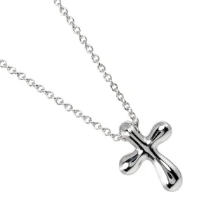 Collar TIFFANY & Co. Cruz Pequeña Pt950 Platino Aproximadamente 3,93 g - Imagen 1 de 7