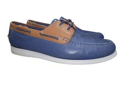 Zapato de barco COLE HAAN Cornell para hombre 2 ojos C32579 índigo bronceado británico talla EE. UU. 13M Foto 1 de 4