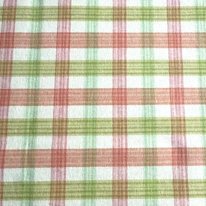 PInk Green Heavyweight Plaid Cotton Fabric Remnant 26" Square #24 - Picture 1 of 5