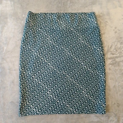 Falda LuLaRoe Cassie XL Azul Geométrica Hasta la Rodilla Pull On Lápiz Foto 1 de 4