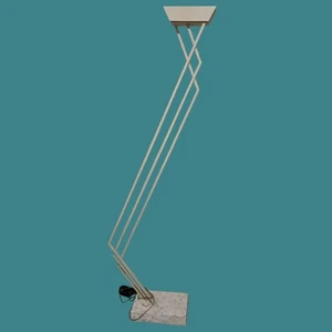 Relco 1980s Postmodern Torchiere Floor Lamp W/Travertine Base G. Frattini Italy - Picture 1 of 12