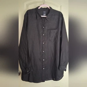 Gap Linen Women's Tunic Boyfriend Shirt XL Tall Goth Travel Lightweight Boho - Picture 1 of 13