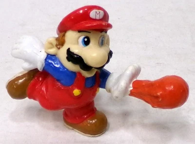 Boneco vintage 1989 Applause Nintendo Super Mario Brothers 2,5" com bola de fogo - Imagem 1 de 2