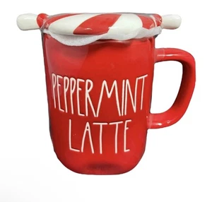 Rae Dunn rot innen & außen, Pfefferminz Latte Kaffeebecher 20 Unzen mit Deckel - Bild 1 von 4
