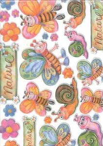Carta di Riso 33 x 50 Arte colore hobby APE FARFALLA DECOUPAGE FIORI - Foto 1 di 1