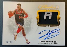 #/10 Troy Brown Jr. 2018-19 Panini Flawless Immaculate Gold Auto Patch RC