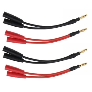 4pk 4mm Banana Male Plug to 2 Female Plugs Use for Remote Controlled Airplanes - Picture 1 of 5