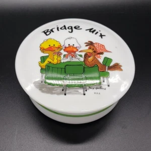 Vintage Suzy's Zoo Porcelain Lidded Trinket Jewelry Box Dish Japan Bridgemix 5" - Picture 1 of 4
