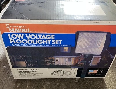 Malibu Intermatic 4 Floodlight Low Voltage Set Kit LV8065T with automatic Timer - Image 1 of 4