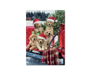 Cute Lab Puppies Boxed Christmas Cards (Pack of 10) Dogs Holiday Pets Animals - Picture 1 of 2