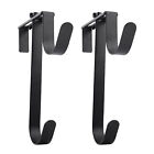 2pcs Pool Pole Hanger Adjustable Width Easy Install For Fence Yard Double Hook