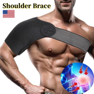 Shoulder Support Brace Rotator Cuff Pain Relief Sprains Adjustable Belt Sleeve - Picture 1 of 16