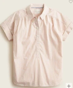 J CREW Relaxed-fit Short-sleeve Cotton Poplin Popover In Stripe M Item BG287 - Picture 1 of 5