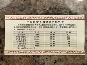 China Silver Panda Coin Manual For Old Years - Picture 1 of 2