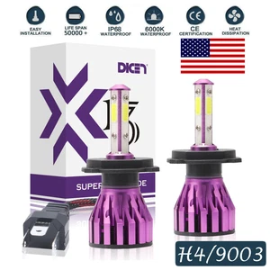 2pcs H4 9003 4-Side LED Bulbs Hi/Lo 1100W 132000LM Headlight Conversion Kit Lamp - Picture 1 of 12