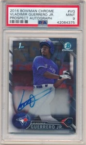 VLADIMIR GUERRERO JR 2016 BOWMAN CHROME RC ROOKIE AUTOGRAPH SP AUTO PSA 9 MINT - Imagen 1 de 2
