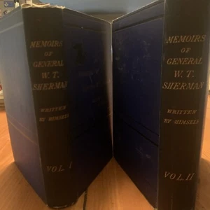 1875 Memoirs Of General W T Sherman By Himself Vol 1 & 2 HC VINTAGE - Picture 1 of 12