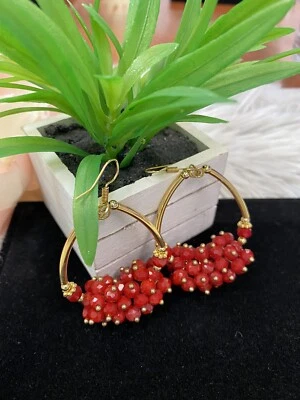 ARTISANAL 14k Gold Filled 2.5" Chandelier Shape Crystal Handmade Wire Earrings - Image 1 of 4