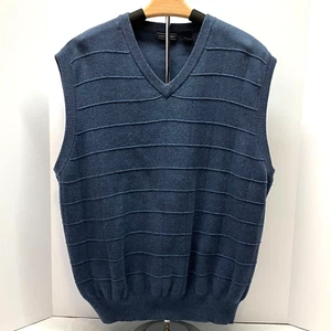 Saddlebred Mens Navy Blue V Neck Golf Sweater Vest Size L - Picture 1 of 4