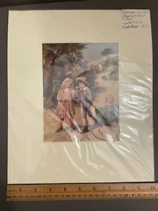 ANTIQUE VTG CHARLES SPENCELAYH VICTORIAN KIDS CHILDREN PULLING WAGON PRINT - Picture 1 of 5