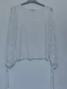 Next Off White Lace Mix Top Size 10 - Picture 1 of 5