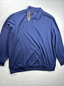 ADIDAS Polo Shirt Men's 2XL Golf Blue Long Sleeve Shirt - Picture 1 of 6