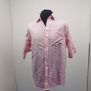 Balmain Paris Size 17 Mens Shirt Pink Short Sleeve - Picture 1 of 8