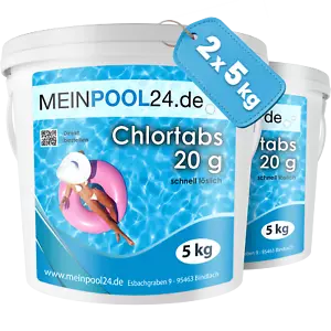 10kg (2x5kg) Chlortabs 20g Chlor Tabletten Chlor Tabs schnell löslich Poolchemie - Bild 1 von 4