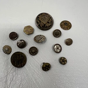 Vintage Unique Metal Button Lot Assorted Sizes and Types - Picture 1 of 12