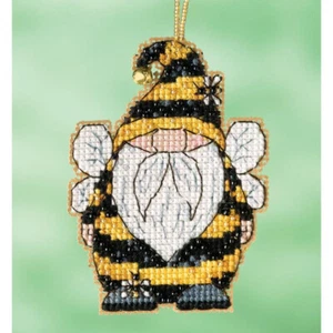 Mill Hill Counted Cross Stitch Kit - Bee Gnome - 2.5"x3.25" New! - Picture 1 of 1
