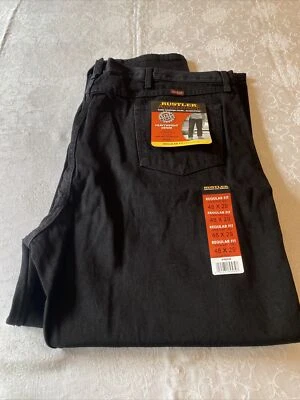 NEW Rustler Advantage Heavyweight Denim BLACK Regular Fit Jeans 48x29 - Image 1 of 4