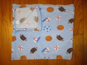 VHTF Cutie Pie Blue Basketball Football Baseball Soccer Cap Blanket - Picture 1 of 7