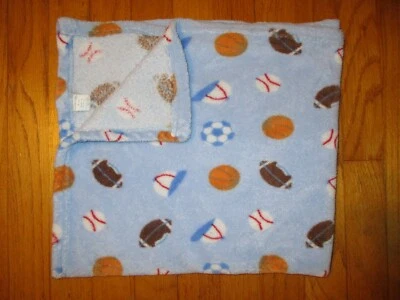 VHTF Cutie Pie Blue Basketball Football Baseball Soccer Cap Blanket - Image 1 of 4