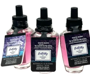 3 BATH & BODY WORKS BUTTERFLY WALLFLOWERS HOME FRAGRANCE REFILL BULB 0.8 FL OZ - Picture 1 of 3
