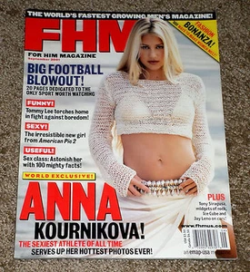 FHM For Him Magazine September 2001 ANNA KOURNIKOVA Cover Girl No Label - Picture 1 of 2