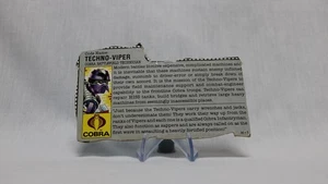 Scheda File Vintage GI JOE ARAH Taglio Techno-Viper 1988 - Foto 1 di 2