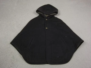 A.P.C. Cape Poncho Erwachsene Medium schwarz Kapuze Wolle Alpaka Erbse Mantel Damen Herren - Bild 1 von 23