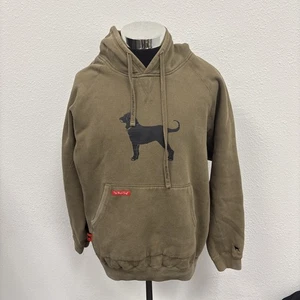 Felpa Pullover Pesante con Cappuccio The Black Dog Verde Oliva - Foto 1 di 11