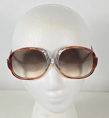 Vintage Anne Klein RIVIERA Oversized Brown Clear Sunglasses Italy - Image 1 of 4