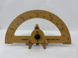 Vintage Large 14.5” Wooden Protractor Post 1794 Blackboard Chalkboard Drafting - Photo 1/12